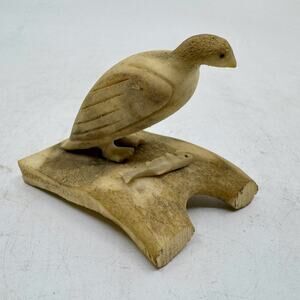 Inuit Handmade Antler Bird & Fish Sculpture by PETER SALAMONIE Sr.
